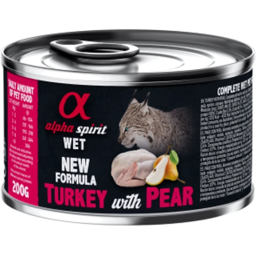 Влажный корм Alpha Spirit Turkey with Pear для котов с индейкой и грушей 200 г (as969206)