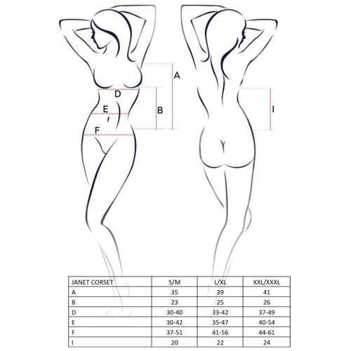 Прозрачный корсет Passion JOLENE CORSET black XXL/XXXL