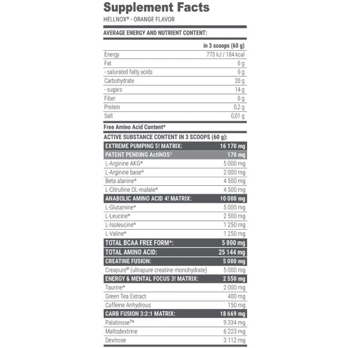 Extrifit Hellnox 620 g /31 servings/ Apple: Тип Комплекс до тренировки
