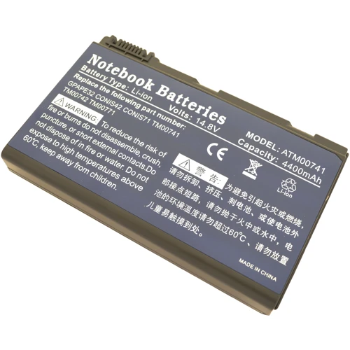 Батарея для ноутбука Acer TM00742 Extensa 5210 14.8V Black 4400mAh OEM (2902): Емкость, мАч 4400