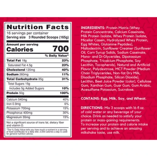 Гейнер BSN True-Mass 2640 g / 16 servings / Strawberry milkshake: Пол Унисекс
