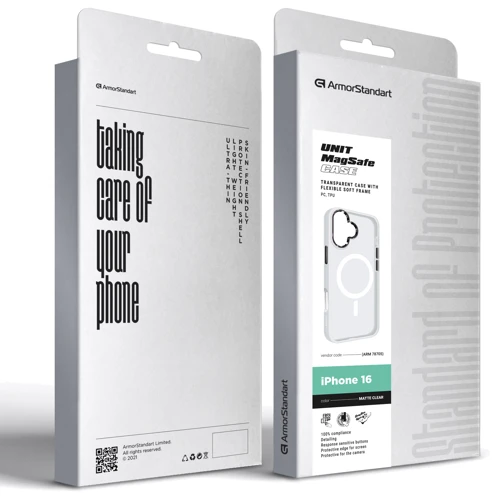 Чохол для iPhone ArmorStandart Unit MagSafe Case Matte Clear для iPhone 16 (ARM78705): Колір белый