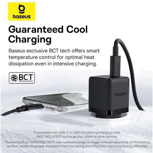 Зарядное устройство Baseus USB-C Wall Charger Palm 1C 30W with USB-C Cable Black (P10111605113-01) фото 6
