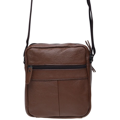Мужская сумка через плечо Borsa Leather коричневая (K11029-brown): Страна производитель Тайвань