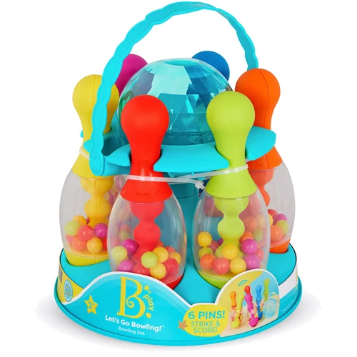 Игровой набор Battat - Яркий боулинг (6 кеглей, шар, подставка) (BX4511Z)
