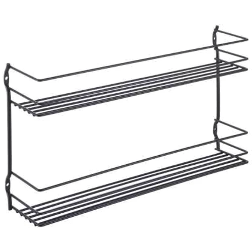 Полка подвесная двухсекционная Metaltex 36x8x19 см черная покрытие Touch-Therm Pepito2 Lava (361432)