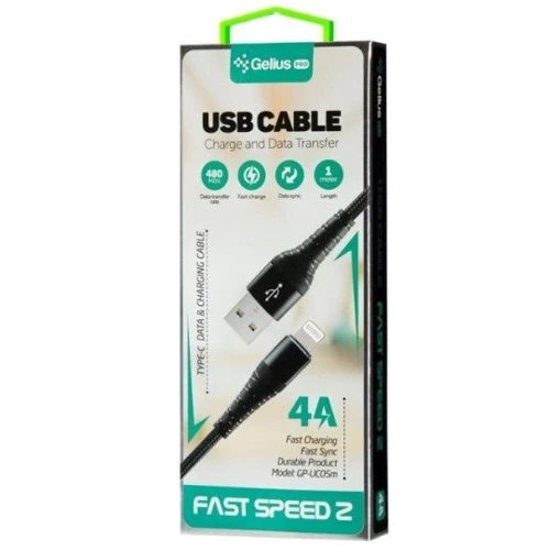 Кабель Gelius USB Cable to Lightning Pro Fast Speed 2 Black (GP-UC05i): Тип USB Cable - Lightning