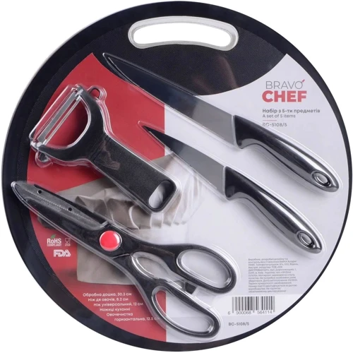 Набор кухонных ножей Bravo Chef 5 предметов (BC-5108/5): Количество предметов 5