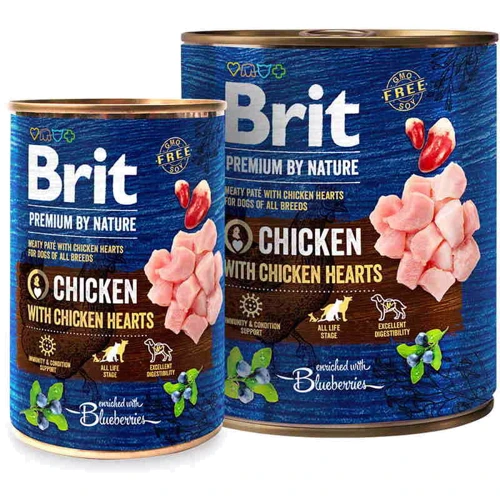 Влажный корм для собак Brit Premium by Nature курица с куриным сердцем 400 г (8595602538522)