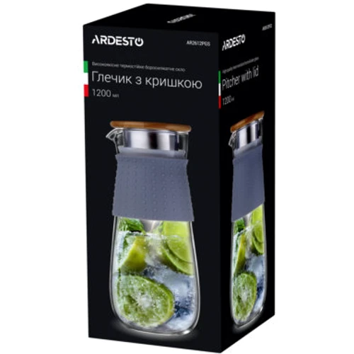 Кувшин Ardesto с крышкой, 1200 мл (AR2612PGS): Тип Кувшин