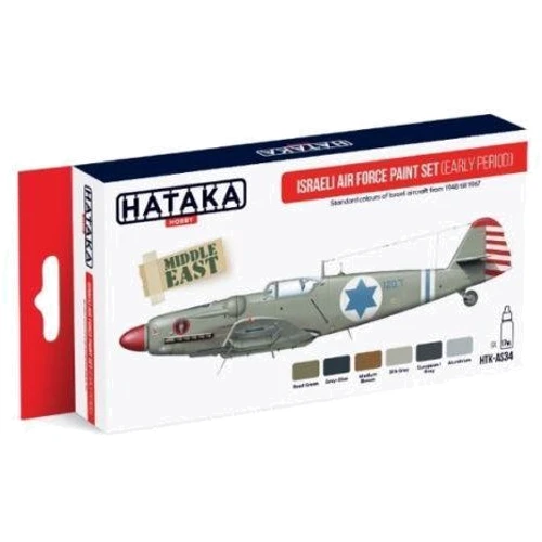 Набір фарб Hataka Hobby Військово-повітряні сили Ізраїлю (ранній період), 6шт.