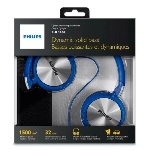 Навушники Philips SHL3160BL/00 Blue: Тип конструкції повнорозмірні