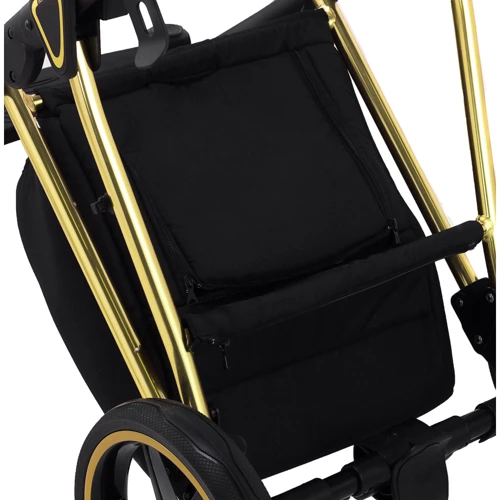 Коляска 2 в 1 Adamex Belissa Special Edidion (Gold) PS-569 чорний - чорна шкіра (перфорація): Кількість блоків 2