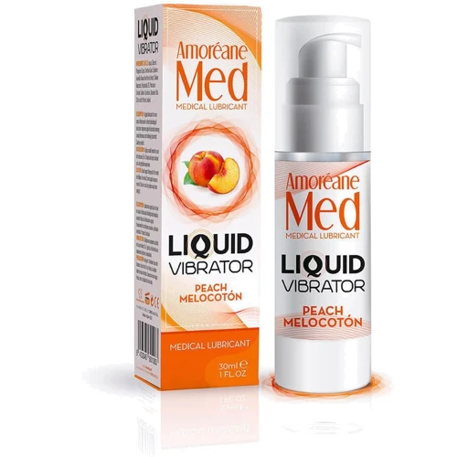 Лубрикант с эффектом вибрации Amoreane Med Liquid Vibrator Peach, 30 мл