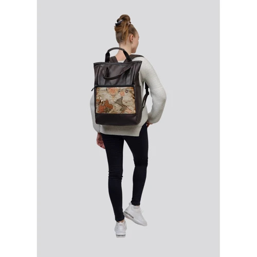 Жіноча сумка-рюкзак Sambag Shopper темно-коричнева (93541020p): Фактура Матовая, Гладкая