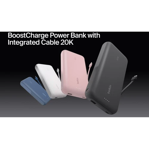 Зовнішній акумулятор Belkin Power Bank 20000mAh Integrated Cable USB-C 30W Blue (BPB024HQBL)