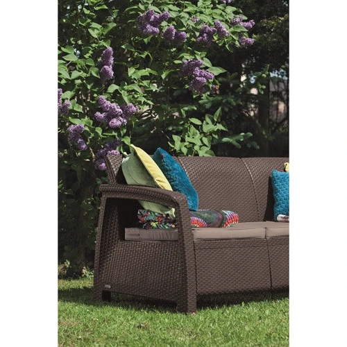 Софа Allibert Corfu love seat max коричневая (3253929120770): Высота, см 79