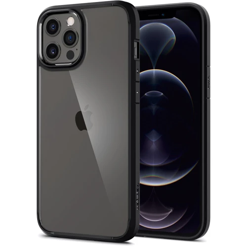 Чехол для iPhone Spigen Crystal Hybrid Matte Black (ACS01477) for iPhone 12 Pro Max: Материалы поликарбонат и полиуретан