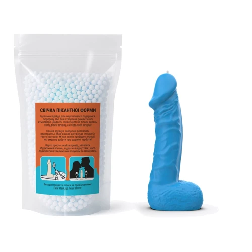 Свеча в виде члена Чистий Кайф LARGE Blue