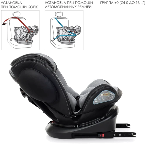 Автокресло El Camino Evolution 2 360 Isofix 0-36 кг royal gray (ME 1045-1) фото 14