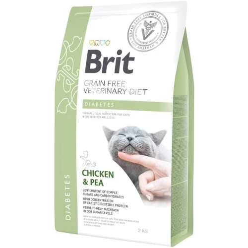 Сухой корм Brit GF Veterinary Diets Cat Diabets 2 kg для кошек при диабете и гипергликемии c курицей и горохом (8595602528523)