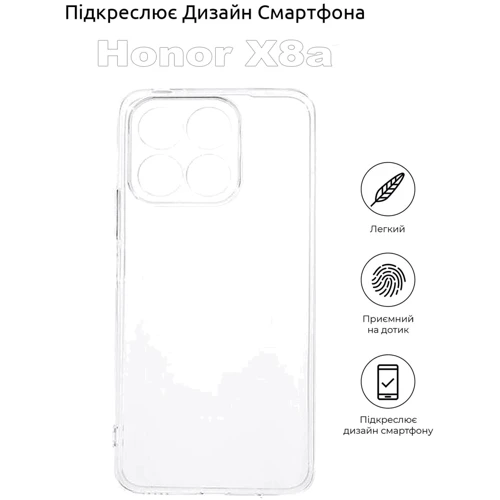 Чехол для телефонов BeCover TPU Case Transparancy for Honor X8a (710139): Тип накладка на заднюю часть