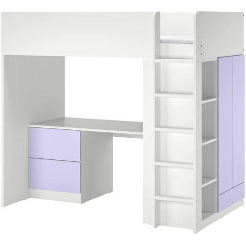 Ліжко в мезоніні ІКЕА SMÅSTAD 90х200 см з письмовим столом на 3 ящики (s39542025): Тип ліжко-горище