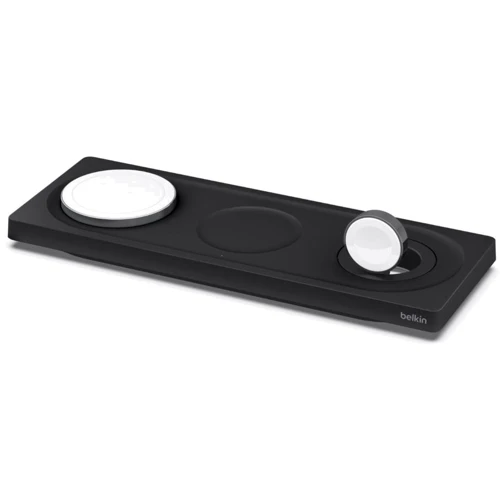 Зарядное устройство Belkin Wireless Charger Base Station Black (WIZ016VFBK) for iPhone 16 I 15 I 14 I 13 I 12 series, Apple Watch and Apple AirPods: Особенности Для Apple Watch, MagSafe