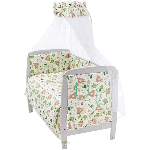 Комплект постельного белья Qvatro Gold (коричневые и зеленые мишки) бежевый (RG-08)