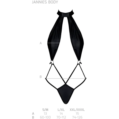 Боди-халтер из экокожи Passion JANNIES BODY Black XXL/XXXL