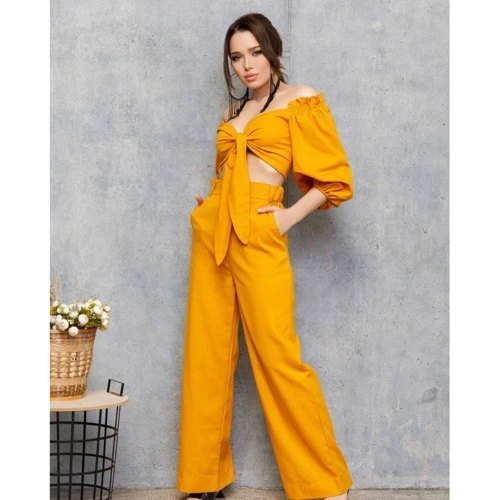 

Костюм брючный Issa Plus 12717 42 желтый