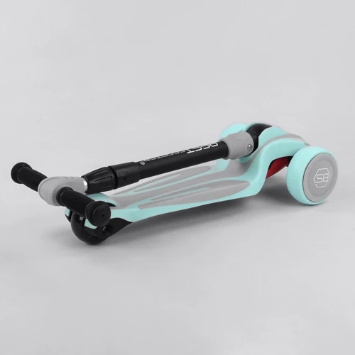 Самокат трехколесный Best Scooter, MAXI, складной алюминиевый руль, 3 колеса PU со светом Blue (102048): Материал колес полиуретан