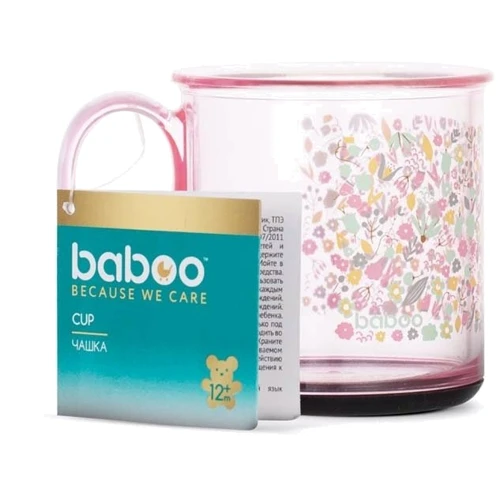 Чашка Baboo Flora з ковзним дном 170 мл 12+ міс рожева (8-101): Кількість предметів 1