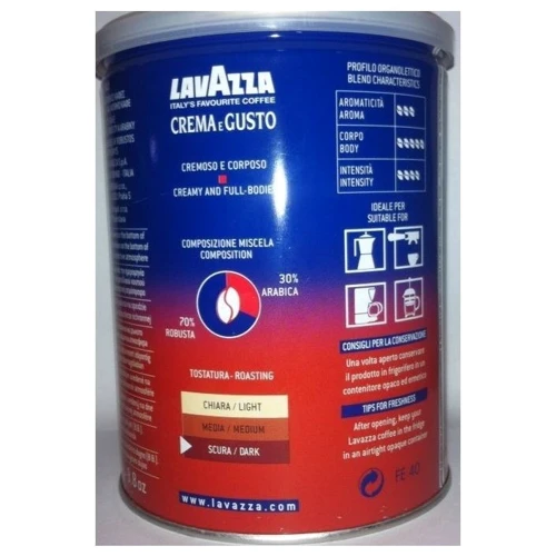 Кофе Lavazza Crema e Gusto Classico (ж/б) 250 г (DL4604): Страна производитель Италия
