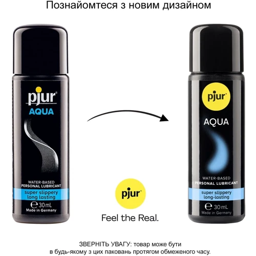 Лубрикант на водной основе pjur Aqua 30 мл, эффект бархатистой кожи без прилипания