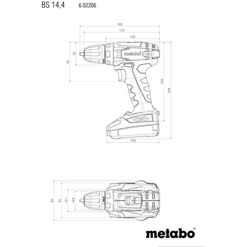 Шуруповерт Metabo BS 14.4 (602206540): Количество скоростей работы 2