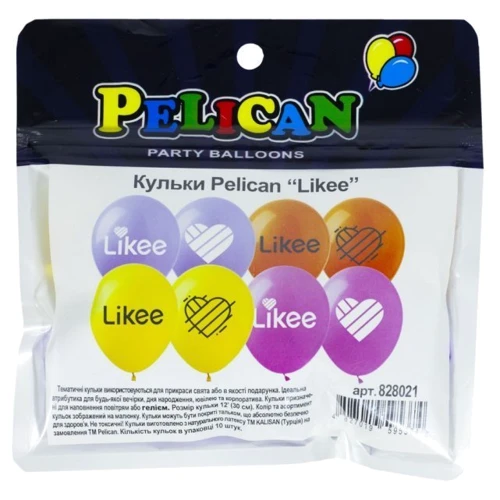 Воздушный шар Набор шариков Pelican 10 шт. 30 см Likee (828021) фото 1