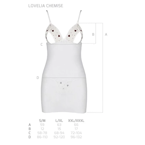 Эротический комплект Passion LOVELIA CHEMISE white XXL/XXXL