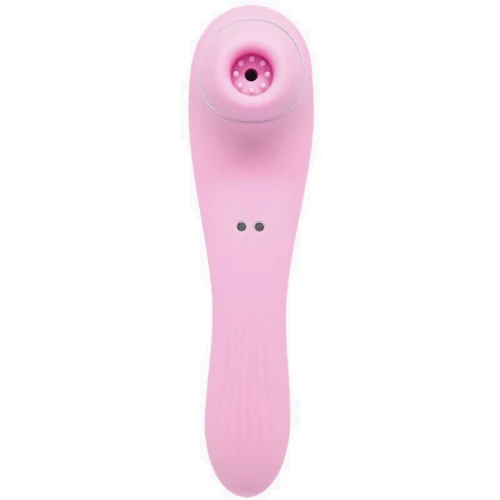 Вибратор и вакуумный клиторальный стимулятор Alive Midnight Quiver Pink - секс-игрушка 2в1