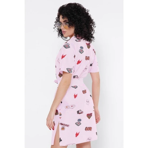 Платье FashionUp PL-1767J-44 44 розовое повседневное до середины бедра: Состав Хлопок