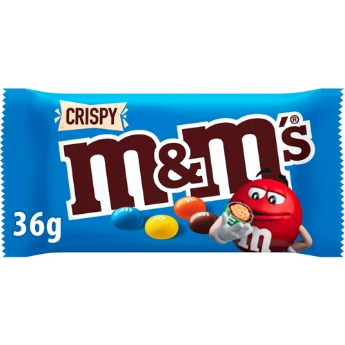 Упаковка драже M&M's Crispy з рисовими кульками в молочному шоколаді 24х36 г (УП5000159542814): Особливості Без орехов