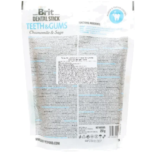 Лакомства Brit Dental Stick Teeth and Gums для собак здоровые десна и зубы ромашка и шалфей 251 г (8595602564354): Производитель Brit Care