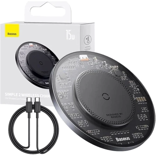 Зарядное устройство Baseus Wireless Charger Simple 2 Magnetic 15W Black (CCJJ050001) for iPhone 16 I 15  I 14 I 13 I 12 series фото 6