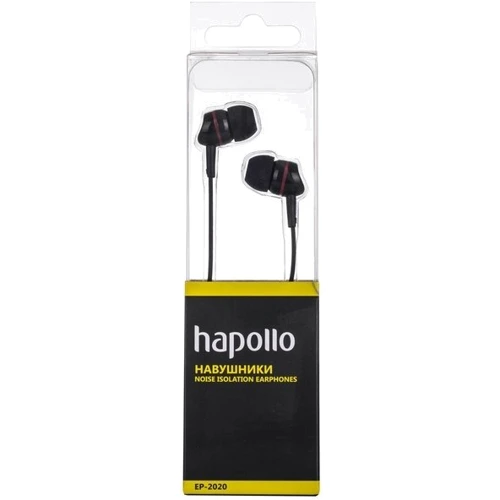 Наушники Hapollo EP-2020 Black: Тип конструкции вакуумные