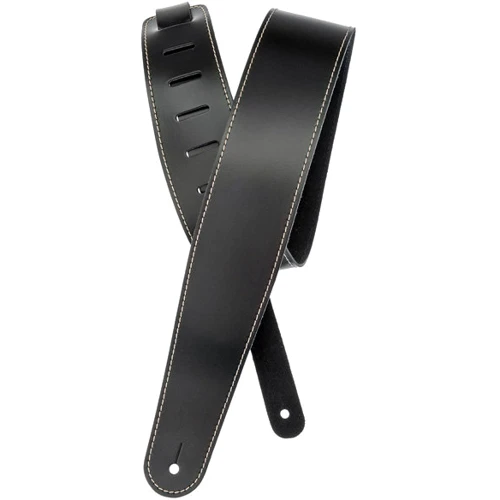 Ремень гитарный PLANET WAVES PW25LS00DX Classic Leather Guitar Strap with Contrast Stitch, Black