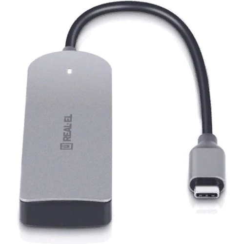 Адаптер REAL-EL Adapter USB-C to 4xUSB CQ-415 Space Grey (EL123110001) фото 7