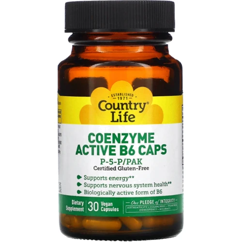 Country Life Coenzyme Active B6 Caps Активний коензим В6 30 веганських капсул