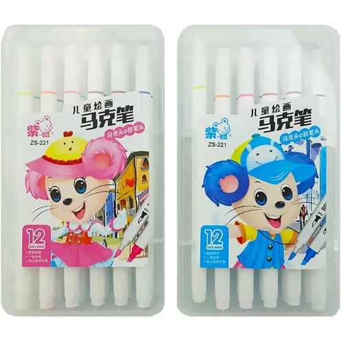 Скетч Маркер двусторонний JO Mouse 221-12 12 шт. набор