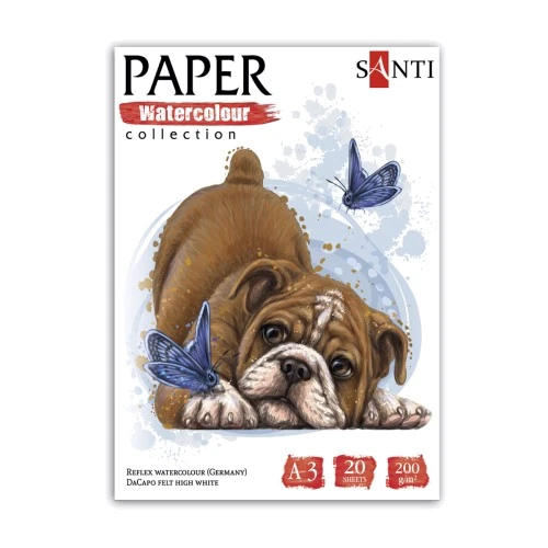 Набор акварельной бумаги SANTI Paper Watercolor Collection Animals А3 20 листов (130519)