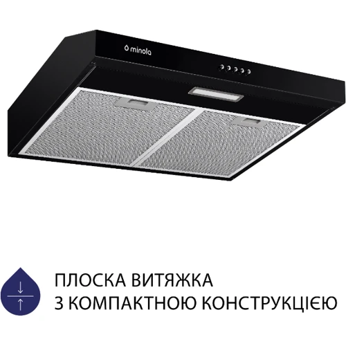 Вытяжка Minola HPL 504 BL: Тип воздухоочистителя Рециркуляция, Отвод